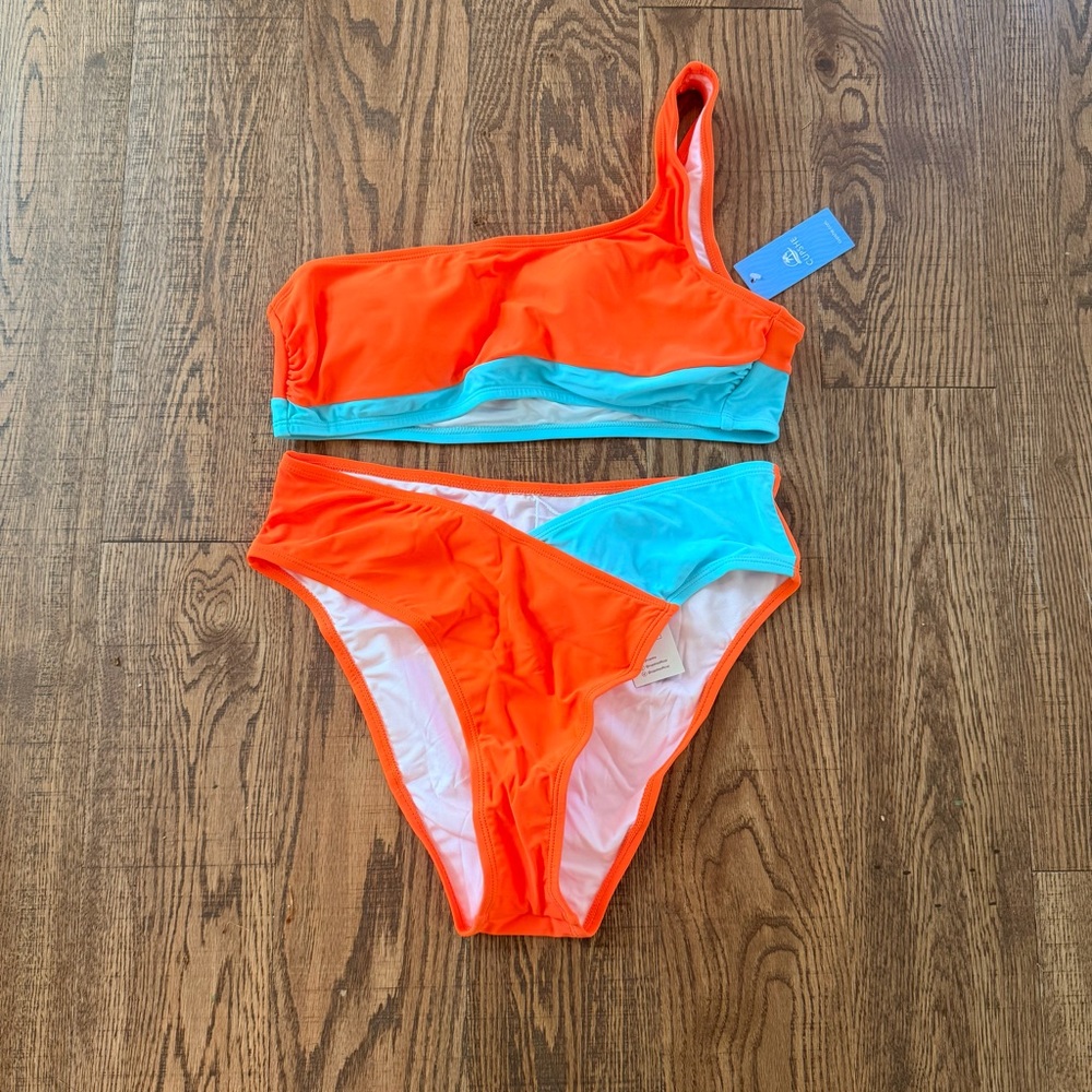 NWT Neon One Shoulder Bikini